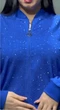 Женский спортивный, нарядный, прогулочный костюм в стразах VEDIKA SHINE, Турция 56 синий электрик - изображение 11