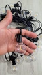 Вулична ретро гірлянда 15м 25 лампочок led лампочки по 1Вт для дачі тераси кафе кав'ярні ресторану - зображення 5