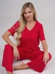 Пижама (футболка + штаны) женская из вискозы ISSA PLUS 14884 S Красная (issa2007682646890) - изображение 4