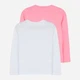 Набор подростковых лонгсливов 2 шт для девочки Trendyol TKDAW25TS00000 146 см Pink/White (8683050199072) - изображение 2