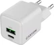 Сетевое зарядное устройство Canyon GaN CU20AC USB Type-A QC4.0 18W Type-C PD 20W White (CNS-CUW20AC) - изображение 1