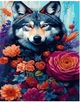 Картина по номерам Волк среди цветов 40х50 см Rainbow Art GX45793 - изображение 1