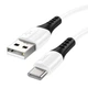 Кабель HOCO X82 USB to Type-C 3A, 1m, silicone, silicone connectors, White - зображення 1