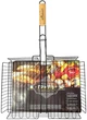 Решетка для гриля барбекю черная Ecokraft ZDBQ-46A 30х42 см с деревянной нержавеющей ручкой для овощей, грибов, рыбы - изображение 2