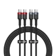 Кабель 2 шт Type-C на Type-C Baseus Cafule Fast Charging Data Cable (1m, 100W, 5A, 480 Mbps). Black - изображение 2