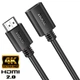 Кабель подовжувач HDMI на HDMI HOCO HDTV male to HDTV female HD extension data cable (1m, 4K, 60Hz). Black - зображення 1