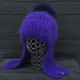 Шапка-ушанка женская зимняя (ангора) с натуральным помпоном Odyssey 55-58 см фиолетовый 13754 - изображение 1