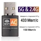 Високошвидкісний двохдіапазонний зовнішній USB Wi-Fi адаптер 600Mbps AC600 2.4/5GHz Wifi - зображення 2