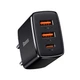 Сетевое зарядное устройство на 30W QC+ PD (1Type-C+2USB) блок питания Compact Quick Charger черный, Baseus (CCXJ-E01) - изображение 1
