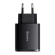 Сетевое зарядное устройство на 30W QC+ PD (1Type-C+2USB) блок питания Compact Quick Charger черный, Baseus (CCXJ-E01) - изображение 2