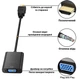Адаптер - перехідник відео HDMI - VGA, конвертер M/F з підтримкою HD 1080P, чорний (91855872) - зображення 2