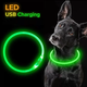 Светящийся LED ошейник для собак влагостойкий с USB зарядкой (38см) Зеленый - изображение 6