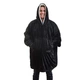Толстовка - плед оверсайз Huggle Hoodie унисекс с капюшоном и рукавами материал флис. Цвет: черный - изображение 2
