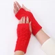 Митенки с текстурой вязки красные One Size - изображение 2