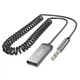 Ресивер Bluetooth Hoco E78 Benefit car AUX BT receiver with cable 1.2m, BT5.3, 3.5mm Gray - зображення 1