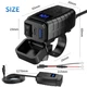 Зарядка на мотоцикл с быстрой зарядкой USB + Type-C + Вольтметр 48W SAE 12-24В, Синяя подсветка - изображение 3
