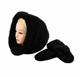 Комплект жіночий капор + рукавички Баранець (One-Size) Чорний - зображення 1