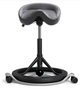Стілець сідло для активного сидіння Backapp Smart Leather, Black Grey, Black ball, Wheels Silver Grey - зображення 1