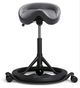 Стул седло для активного сидения Backapp Smart Leather, Black Grey, Black ball, Wheels Black Grey - изображение 1
