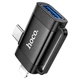 Перехідник HOCO UA31F 2-in-1 OTG Adapter Lightning / Type-C to USB Чорний - зображення 3