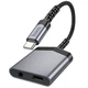 Перехідник Hoco LS39 адаптер Type-C/AUX (3.5mm) to Type-C 27W аудіо конвертер для пристроїв Сірий - изображение 3
