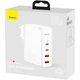 Зарядное устройство BASEUS 100W Quick GaN2 Pro QC4.0+PD3.0 2USB+2Type-C 5A с кабелем Type-C to Type-C 100W 20V/5A 1 м White 047k - изображение 4