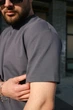 Мужская футболка Intruder базовая оверсайз L-XL темно-серая - изображение 4