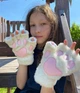 Перчатки детские без пальцев Митенки Кошачьи Лапки для косплея и квадробики Плюшевые Белый (П-002DC) - изображение 1