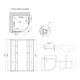 Душевая кабина Lidz Latwa SC90x90.SAT.MID.GR полукруглая, стекло тон. 4 мм + Lidz Душевой поддон KAPIELKA ST90x90x26, с панелью - изображение 2