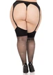 Чулки Leg Avenue Wide Top Rhinestone Sheer Stockings Черный 1X/2X ( SX1065 ) - изображение 3