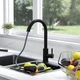 Смеситель-кран для кухни Kraft KF557 с выдвижной лейкой Black - изображение 4