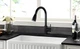 Смеситель-кран для кухни Kraft KF557 с выдвижной лейкой Black - изображение 6