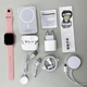 Умные смарт часы с беспроводными наушниками Megabox 6в1 комплект Smart Watch 9+Air Pro 2+Power Bank Розовый - изображение 9