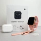 Набор 3 в 1 комплект T55 pro max Smart Watch 8 Наушники беспроводные air pro 2 розовый - изображение 1