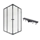 Комплект для душа Qtap: Душевая кабина Pisces 109-11SC5, квадрат, 90-105x90-105, стекло 5мм Clear + Линейный трап QT Dry FF304-600MBLA - изображение 1