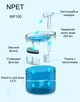Питний фонтан для котів та собак NPET WF100 1.6L, поїлка для кота з 2 фільтрами, блакитний - зображення 5