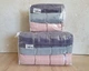 Набор турецких махровых полотенец Cestepe MicroCotton Premium 3 штуки 50x90 + 3 штуки 70х140 Kare 2 плотность 600 г/м2 - изображение 5