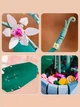 Конструктор великий 41 см Орхідея з п'ятьма бутонами 728 деталей Flowers Bouquet , конструктор для інтер'єру Орхідея в коробці 40х33см - зображення 8
