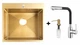 Комплект Gunter&Hauer: Кухонна мийка Mindel 5522 Gold + Змішувач DUNKEL Cr-Bl + Дозатор SOAP DISPENSER Gold - зображення 1