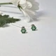 Серебряные серьги гвоздики на закрутках Ромашка с Зелеными камнями серебро 925 пробы Родированное 72226з 1.21г - изображение 5