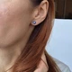 Серебряные серьги гвоздики на закрутках Ромашка с синими камнями серебро 925 пробы Родированное 72226с 1.26г - изображение 2