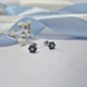 Серебряные серьги гвоздики на закрутках Ромашка с синими камнями серебро 925 пробы Родированное 72226с 1.26г - изображение 4