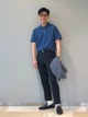 Поло длинное мужское Uniqlo 550646896 3XL Синее (1159815414) - изображение 5