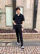 Поло длинное мужское Uniqlo 986870571 2XL Черное (1159815423) - изображение 4
