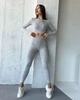 Спортивный женский костюм WOW с эффектом вываривания (рашгард + леггинсы) для фитнеса и йоги PUSH UP L Светло-серый (4940L) - изображение 1