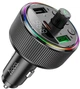 FM-трансмиттер Hoco E82 Guerrero 30W Black Bluetooth5.3/USB с RGB-подсветкой быстрая зарядка Type-C&USB (PD3.0+QC3.0) - изображение 1