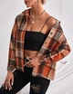 Фланельна сорочка-куртка HangNiFang Long Plaid Oversized Button Down Shirts Color: Orange/Red/Beige M - изображение 5
