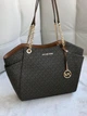 Сумка жіноча Michael Kors Jet Set Large Signature Logo Shoulder Bag коричнева (35S4GTVT3B) - зображення 1