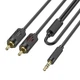 Аудіо-кабель з AUX mini-Jack 3,5 мм на Double RCA тюльпан Hoco lotus audio cable (1.5m). Black - зображення 1