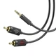 Аудіо-кабель з AUX mini-Jack 3,5 мм на Double RCA тюльпан Hoco lotus audio cable (1.5m). Black - зображення 5